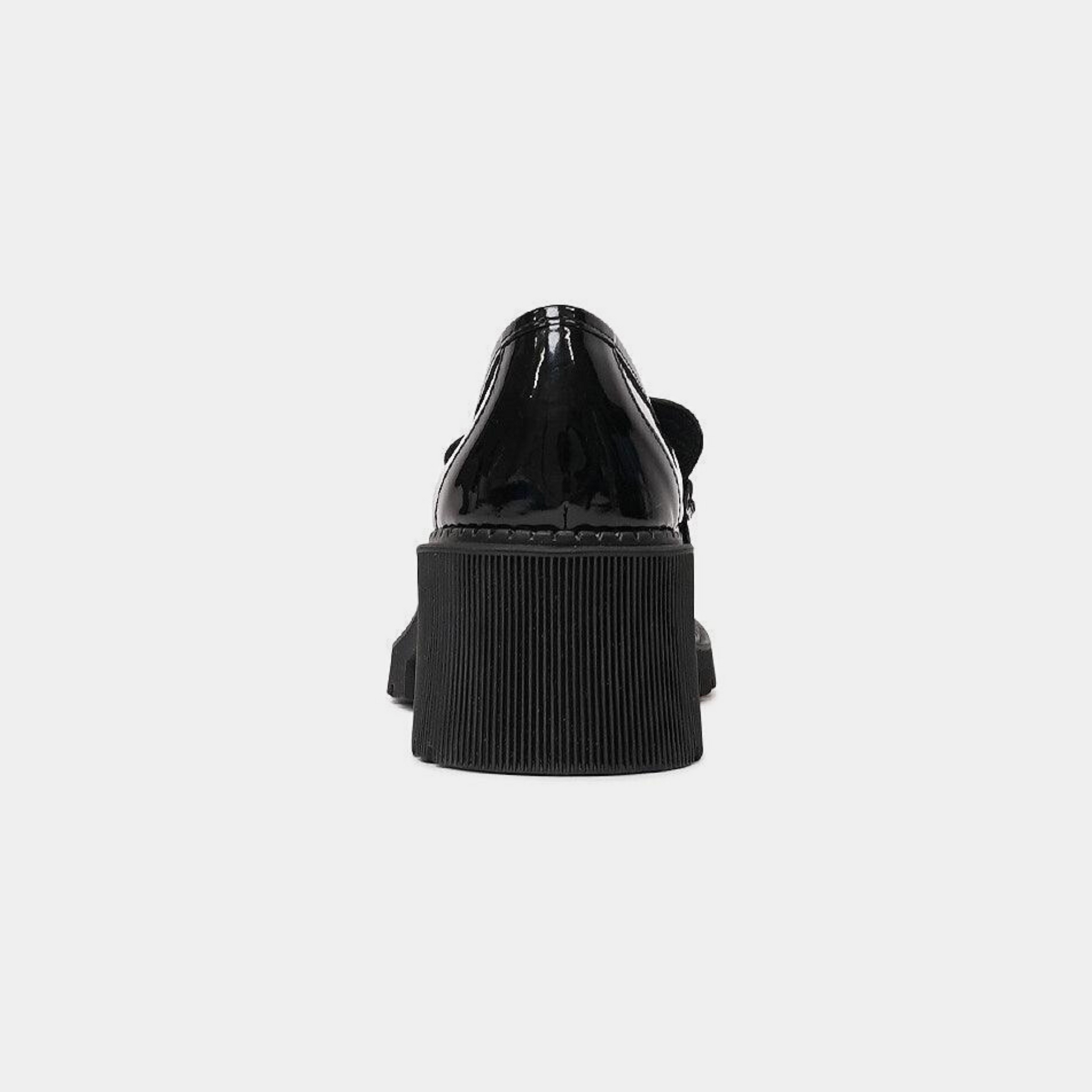 Zoey Black Patent Leather Heeled Loafers