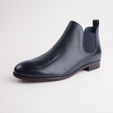 Quatisse Navy Leather Ankle Boots