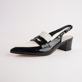 Aidayo Black Patent / Ivory Leather Heels