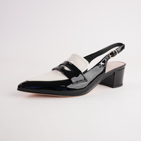 Aidayo Black Patent / Ivory Leather Heels