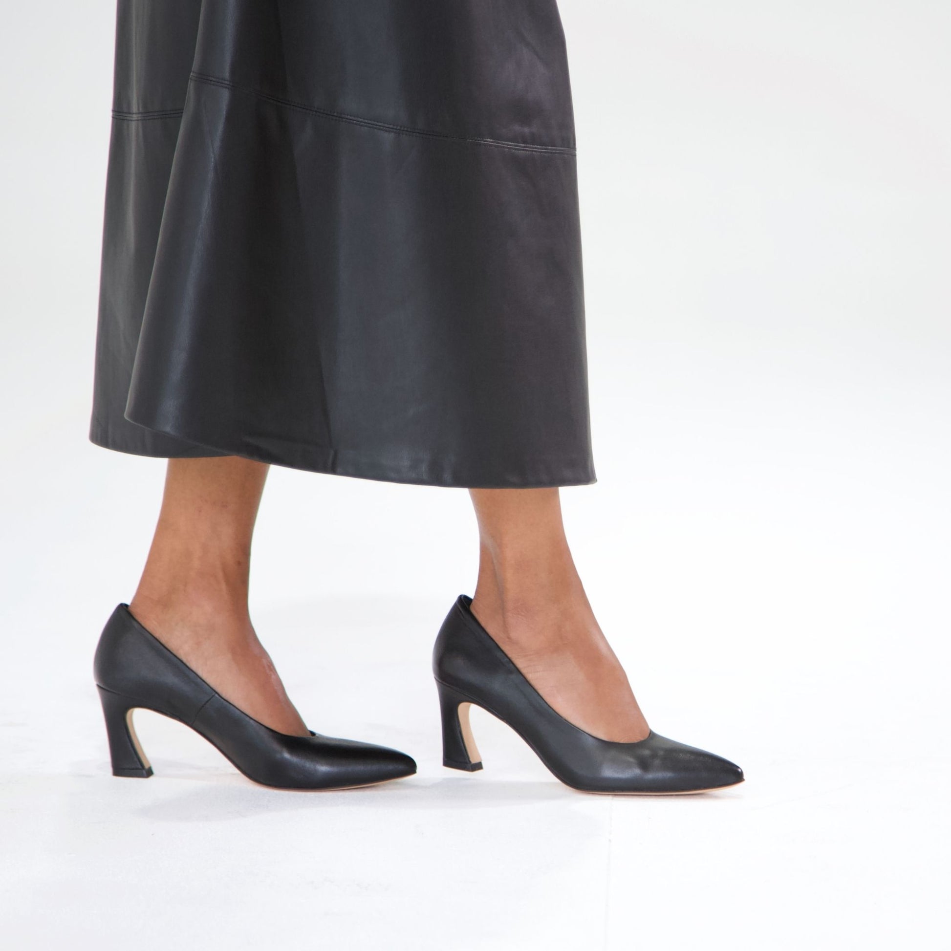 Charli Black Leather Heels, MOLLINI - Shouz