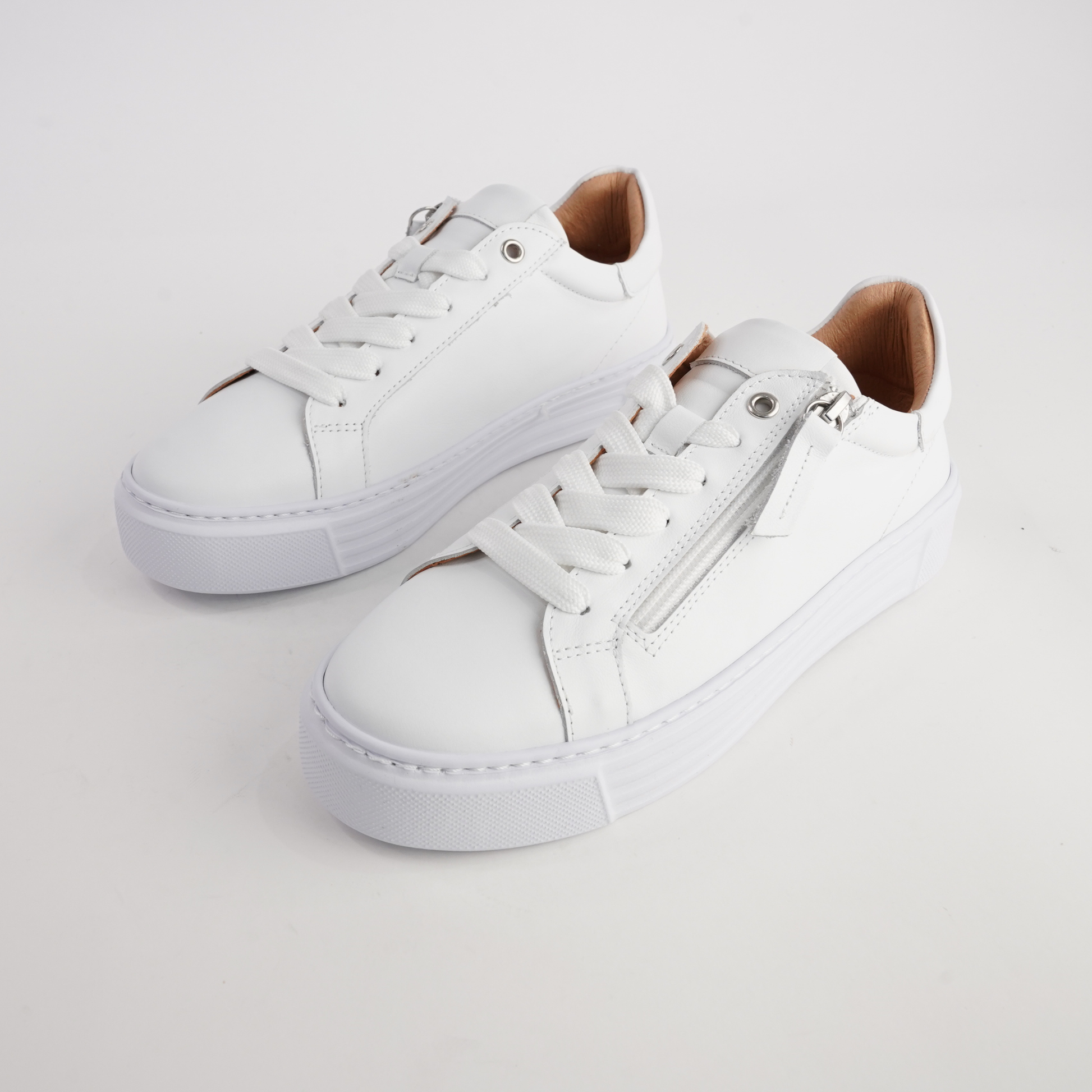 Elly White Leather Sneakers