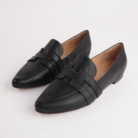 Salti Black Leather Loafers