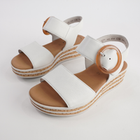 Margo White Leather Sandals