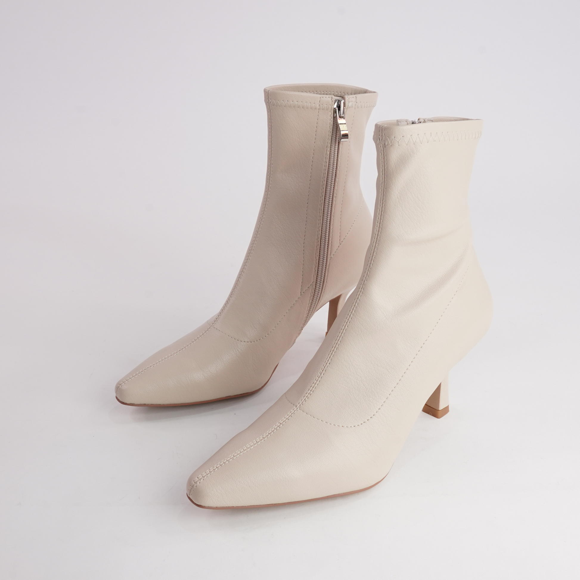 Audry Nougat Tumble Ankle Boots