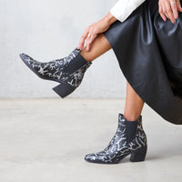 Jens Black & Silver Leather Ankle Boots, DJANGO & JULIETTE - Shouz