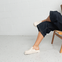 Merchah Cream Leather Mules