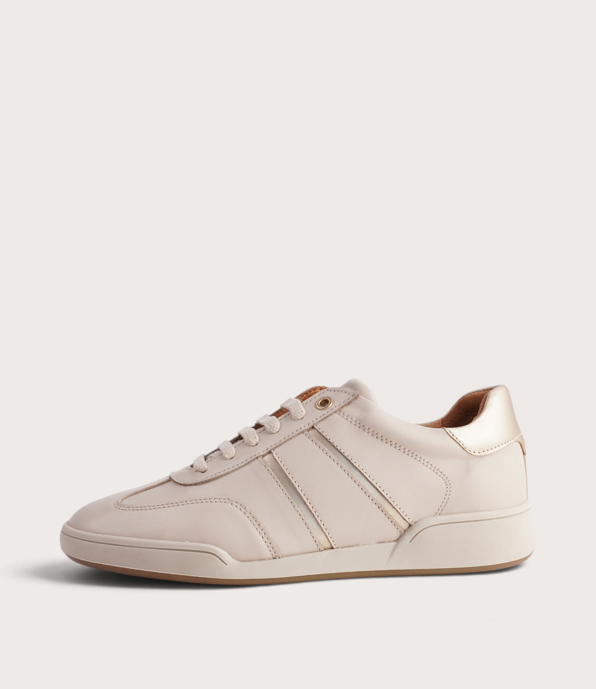 Sage Dark Beige Leather Sneakers