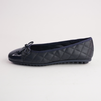 Bookie Navy Patent/ Navy Leather Ballet Flats