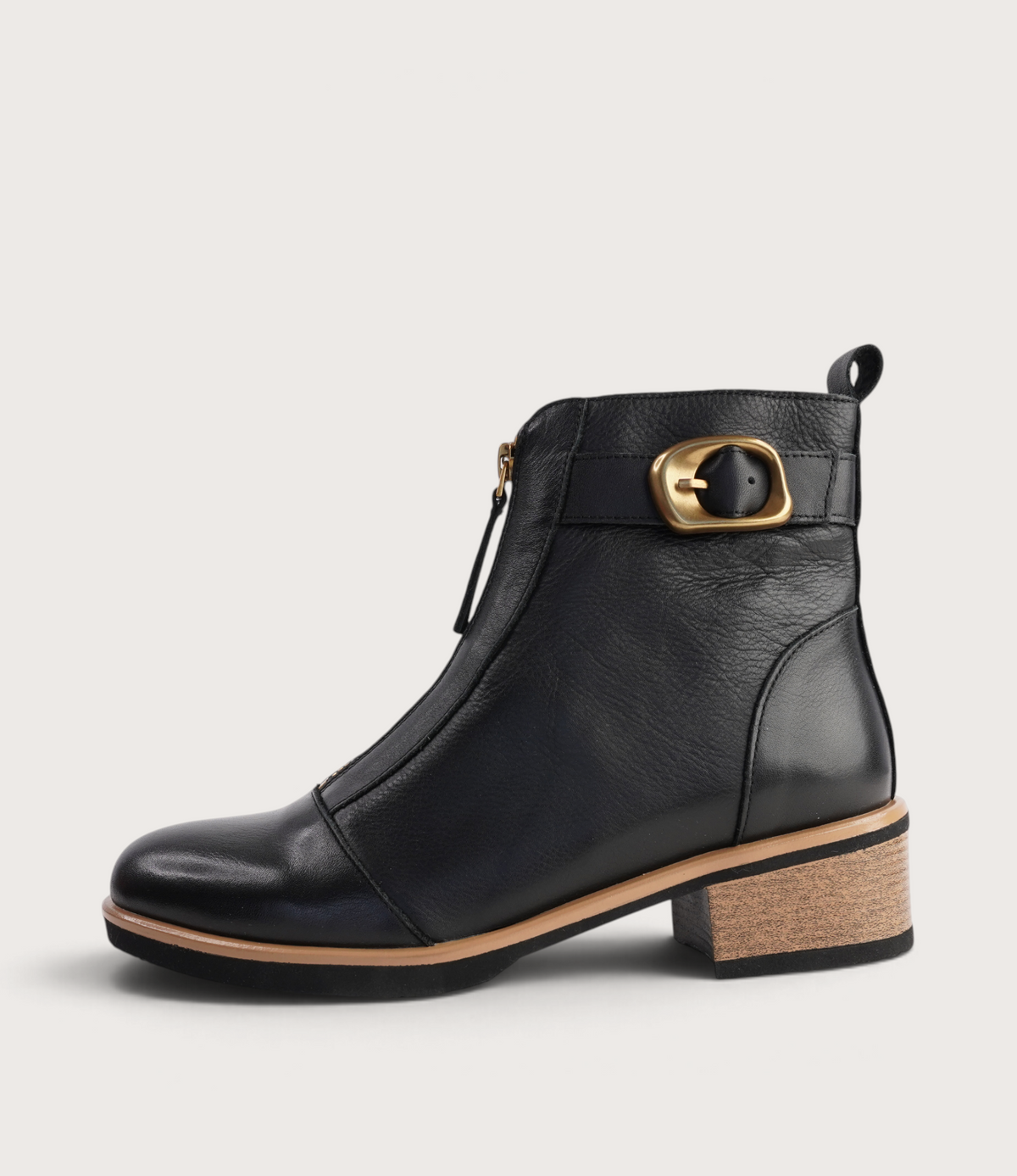 Doha Black Leather Ankle Boots - BRESLEY | Shouz