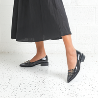 Eliora Black Patent Leather Flats