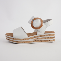 Margo White Leather Sandals