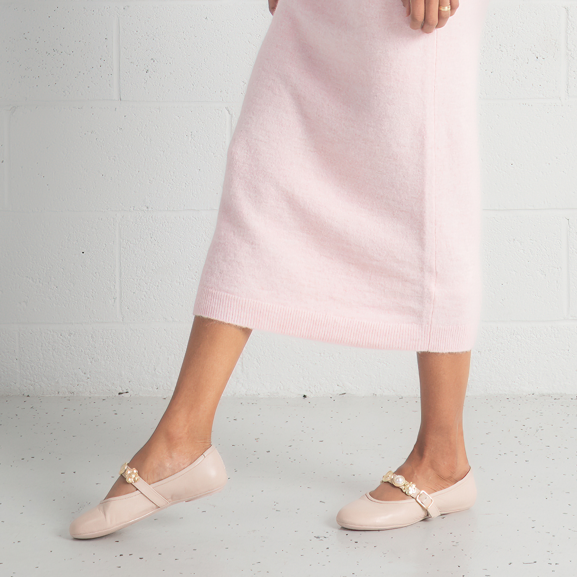 Blairre Nude Leather Ballet Flats