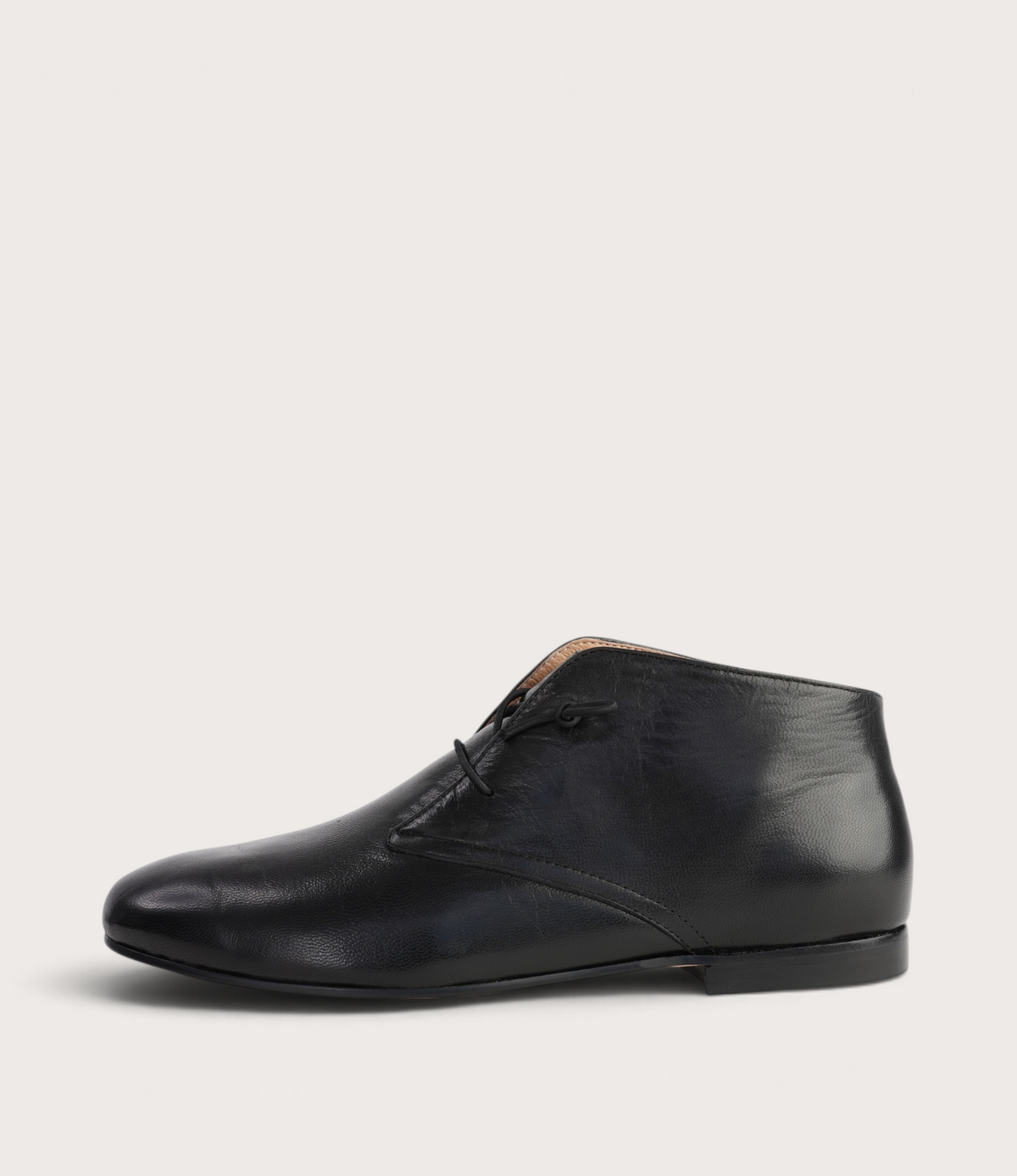 Ujala Black Polish Leather Flats