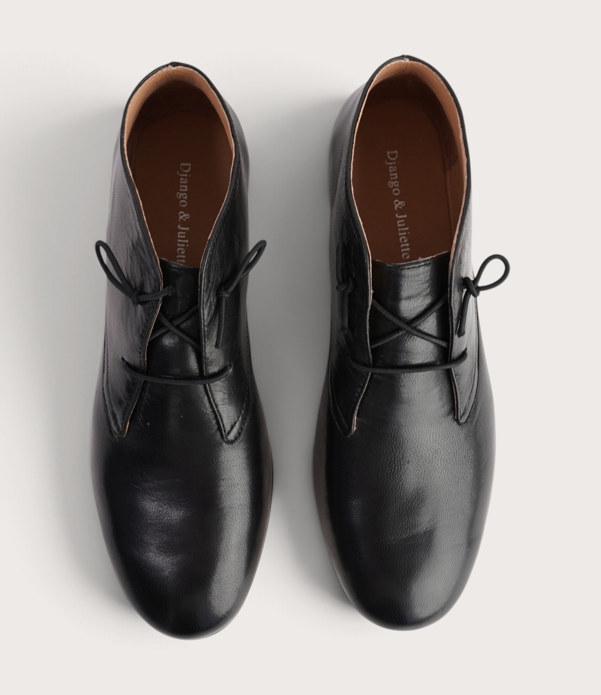 Ujala Black Polish Leather Flats