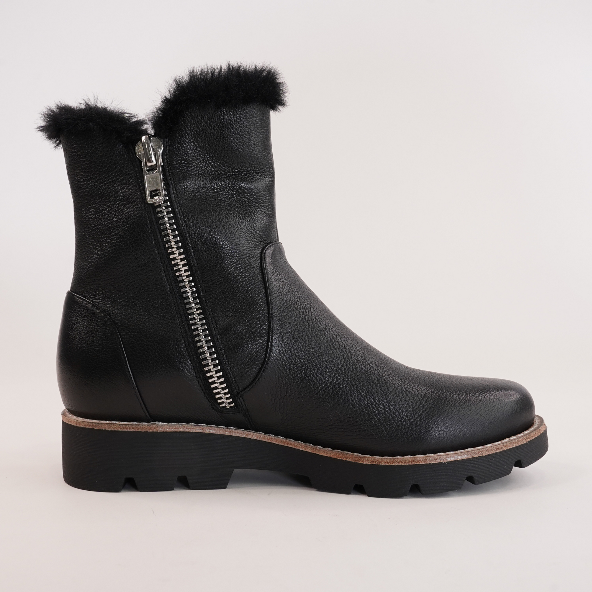 Dlinga Black/black Fur Leather Boots