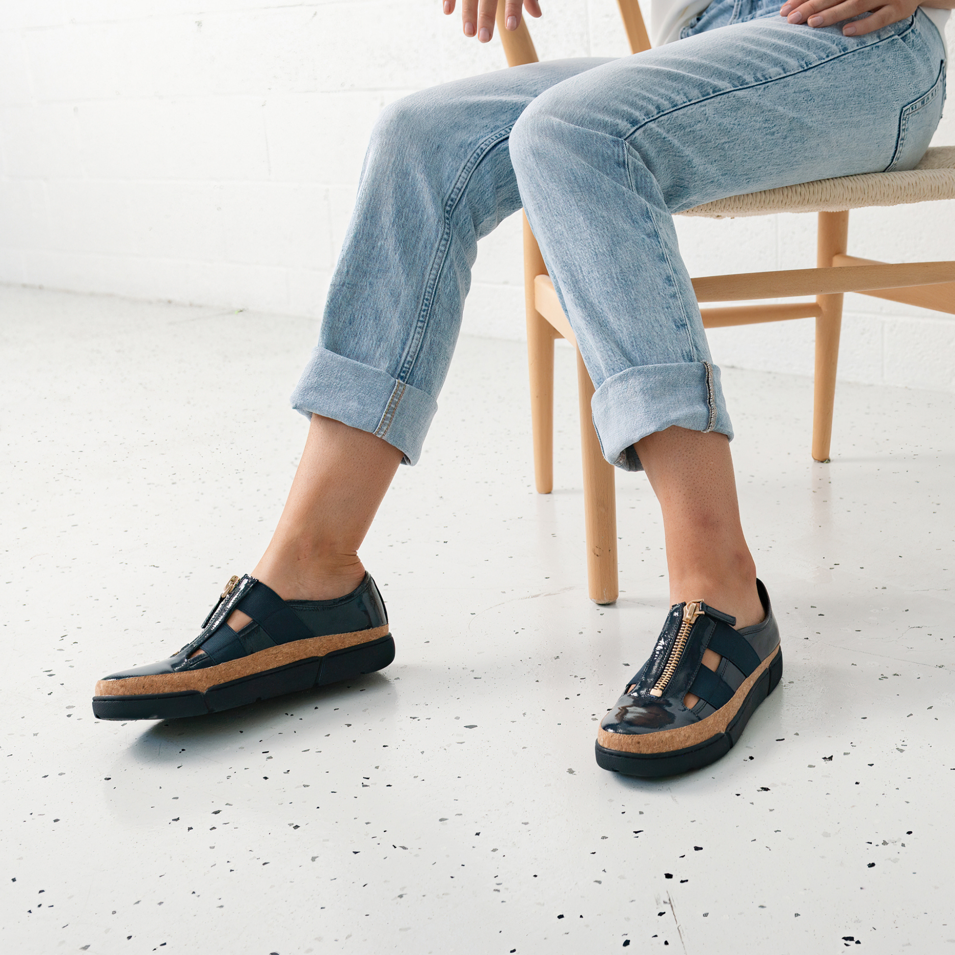 Teni Navy Patent/ Navy Sole Leather Sneakers