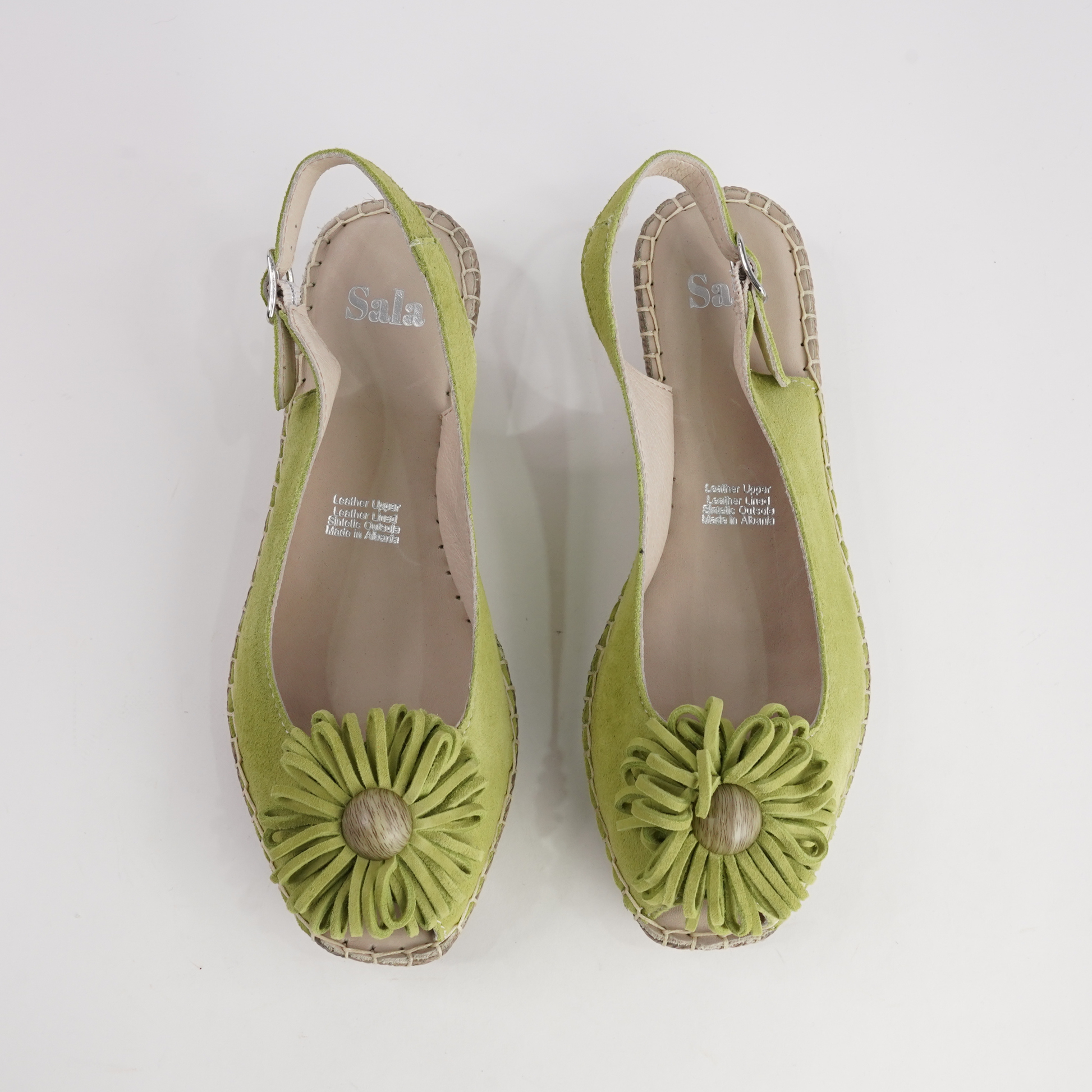 Erica Melon Leather Espadrille Wedges