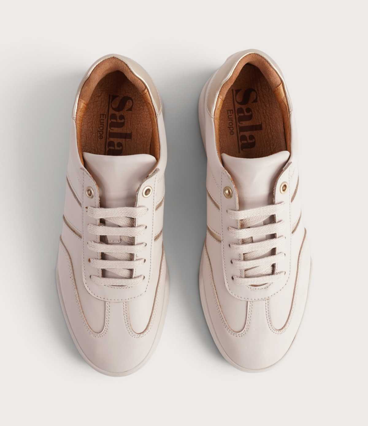 Sage Dark Beige Leather Sneakers