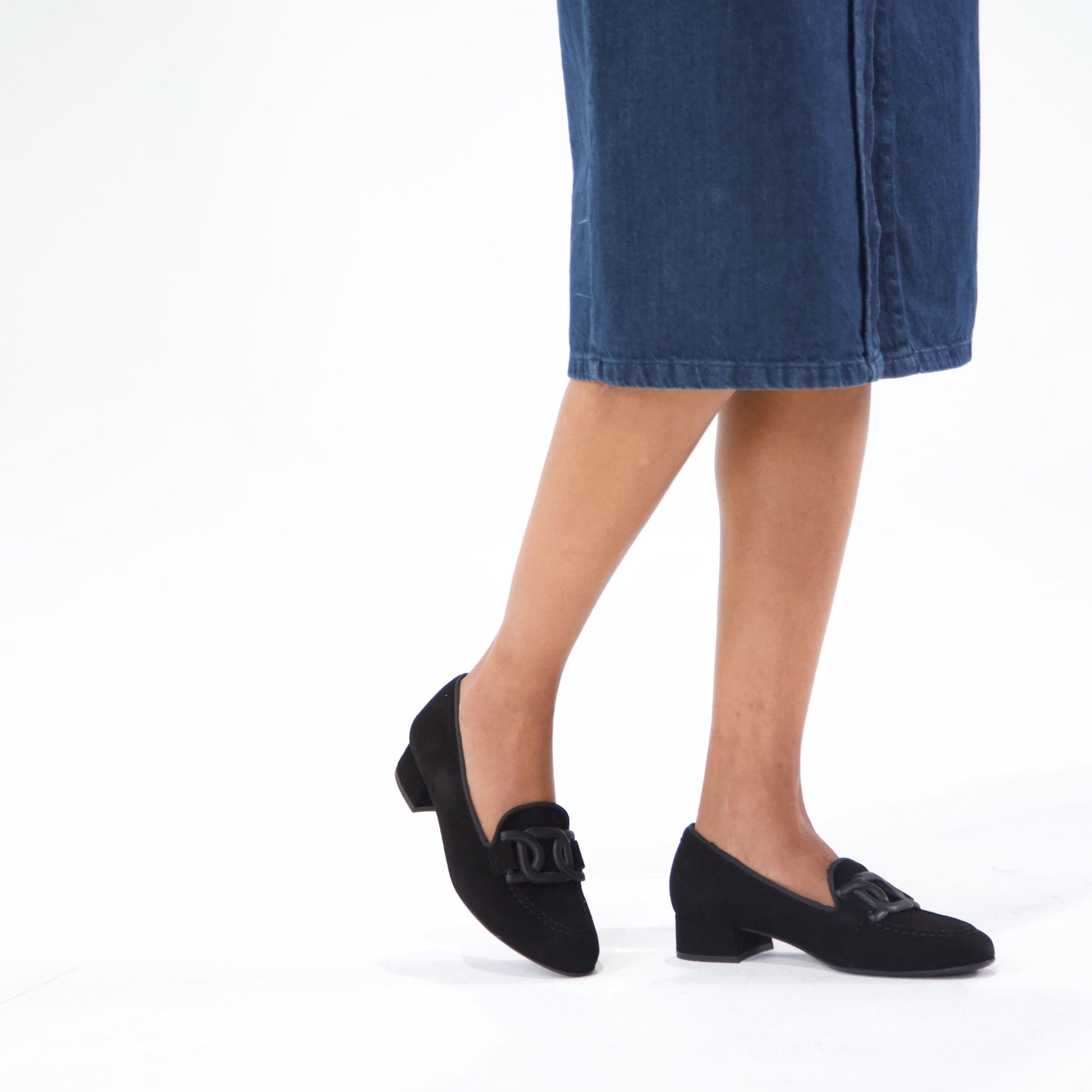 1405 Black Suede Loafers, D'CHICAS - Shouz