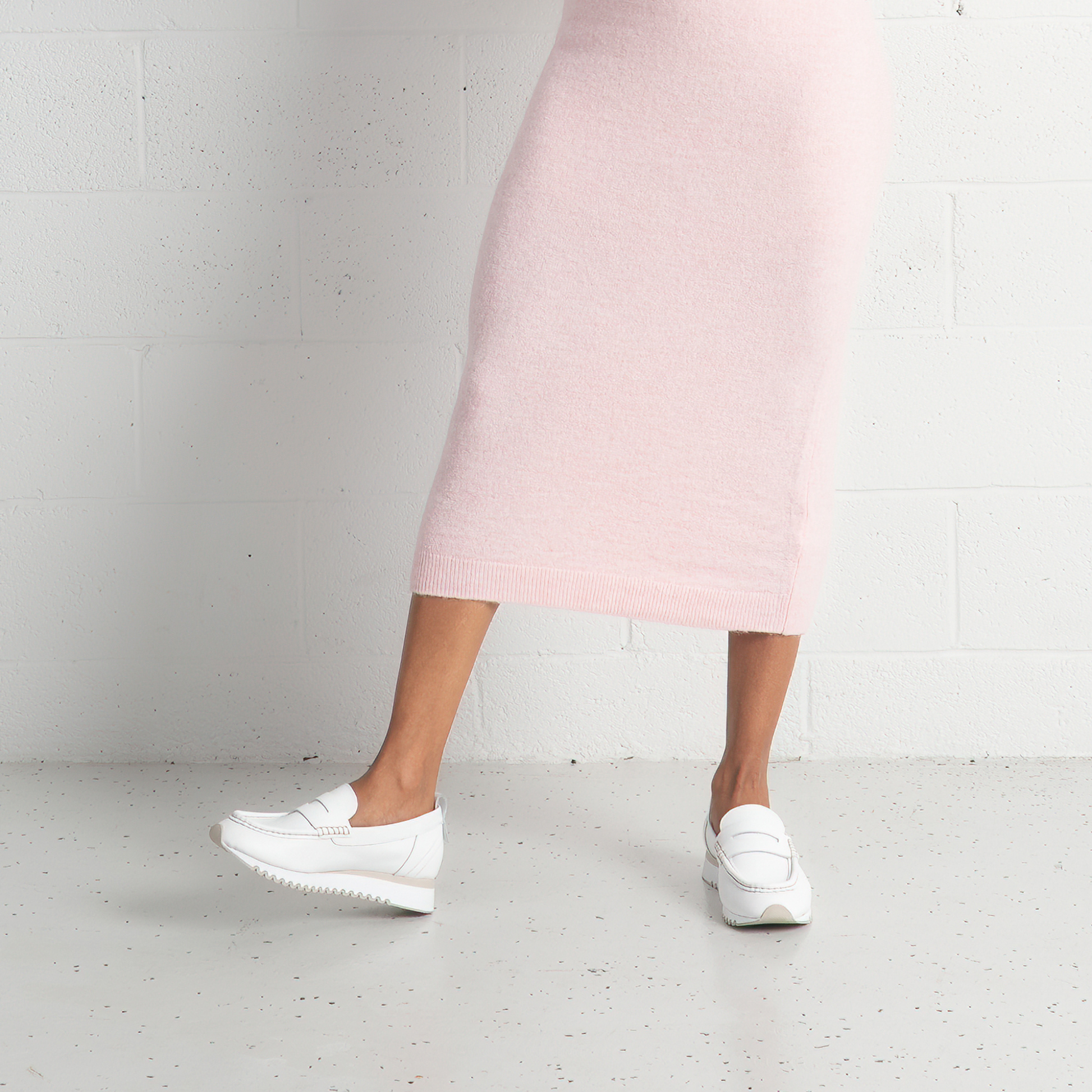 Peggy White Leather Loafers