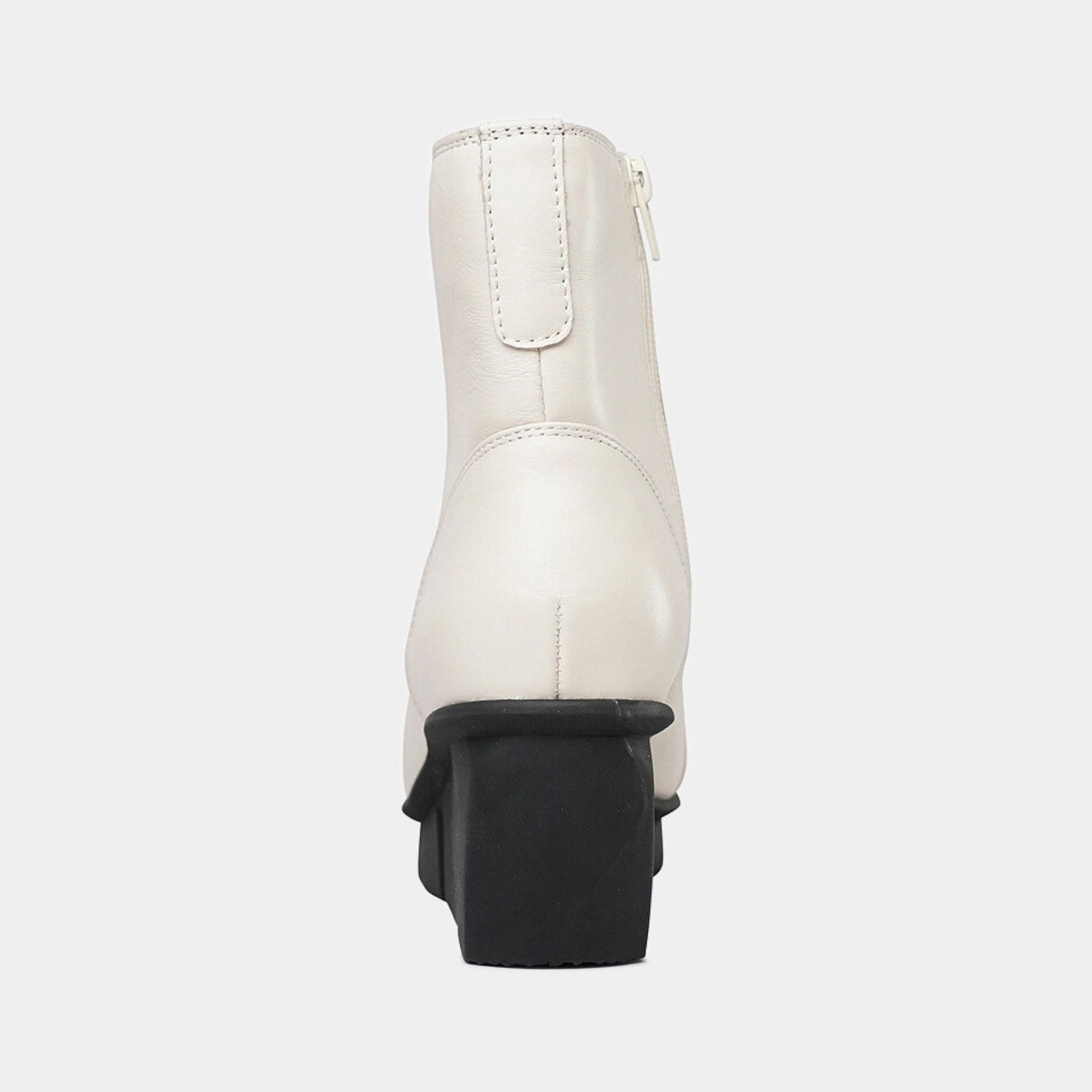 Orient Cream Leather Wedge Boots, ALFIE & EVIE - Shouz