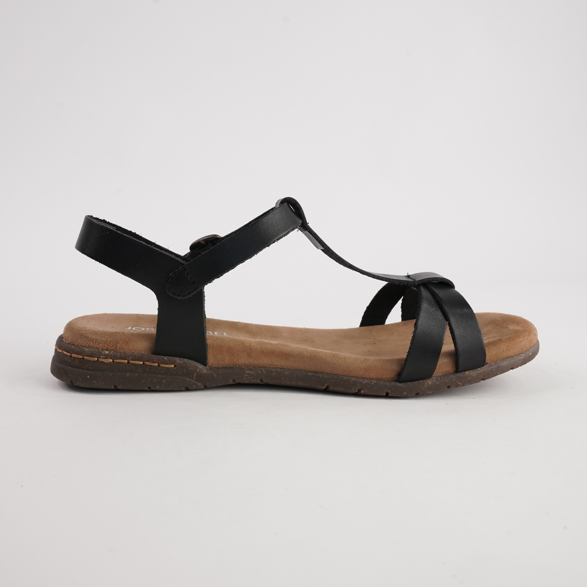 Fabricia 01 Black Leather Sandals - JOSEF SEIBEL | Shouz