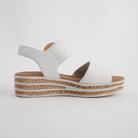 Margo White Leather Sandals