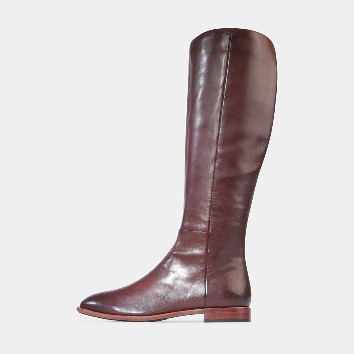 Pheodora Chestnut Leather Knee High Boots - EOS FOOTWEAR | Shouz