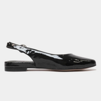 Fairy Black Patent Leather Slingback Flats