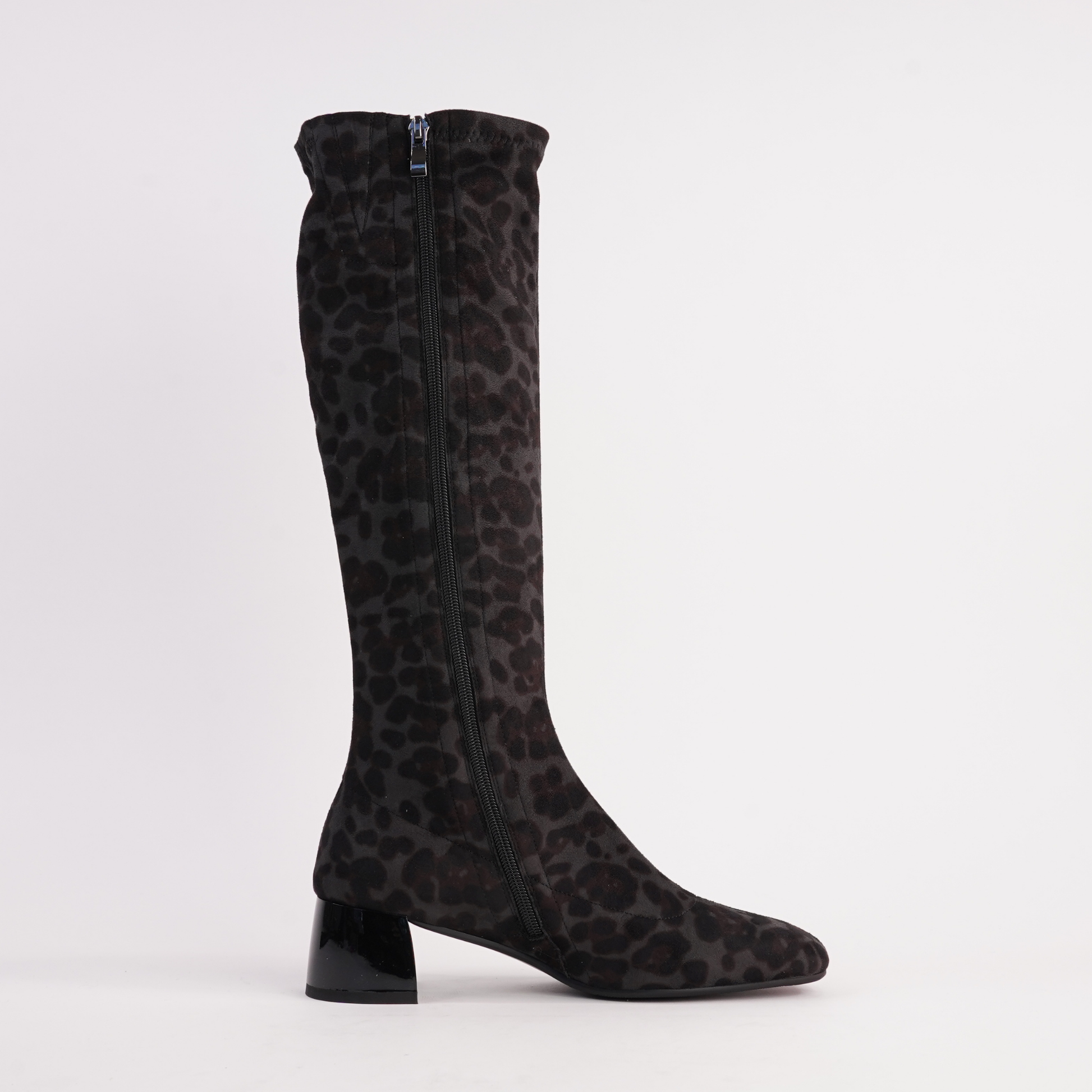 Jinx Charcoal Leopard Knee High Boots