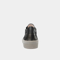Amelia Black Crackle Leather Sneakers, GABOR - Shouz