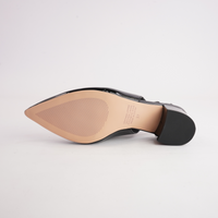 Aidayo Black Patent / Ivory Leather Heels