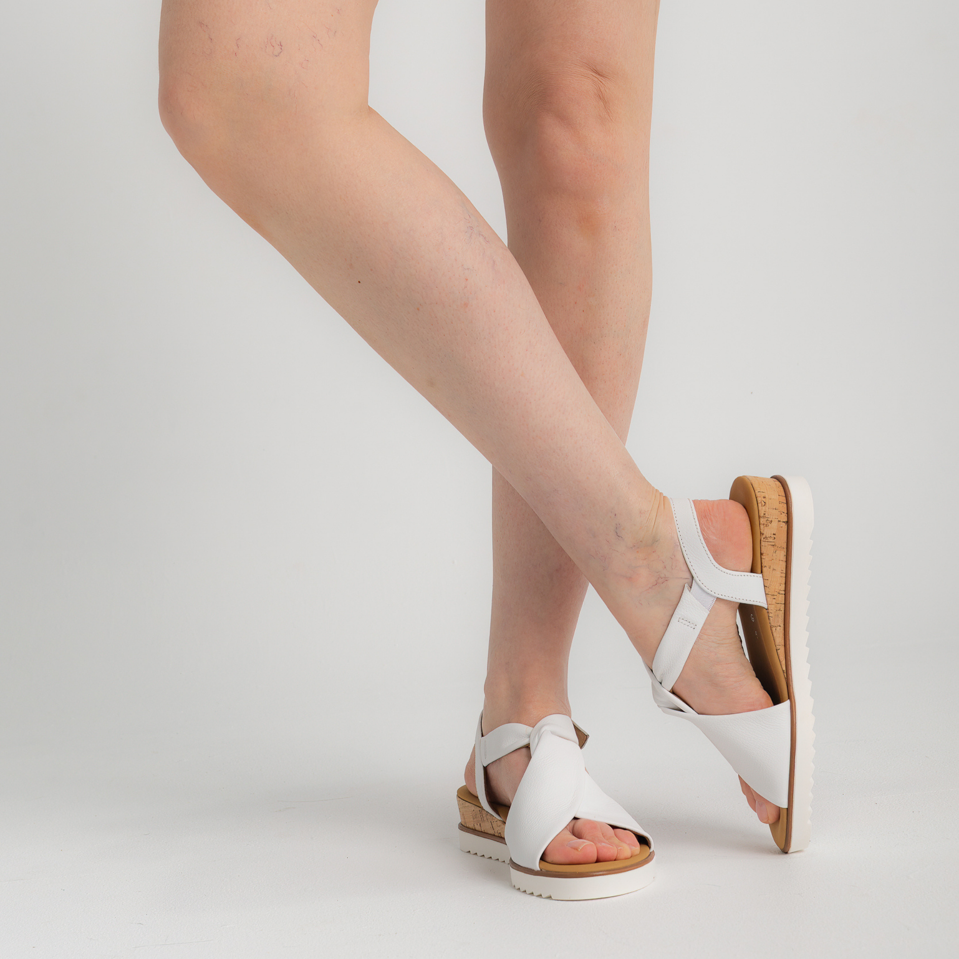 Martha White Leather Sandals