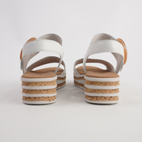 Margo White Leather Sandals