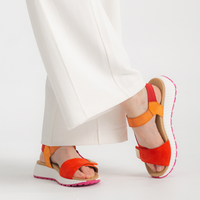 Cora Pumpkin Combi Leather Sandals