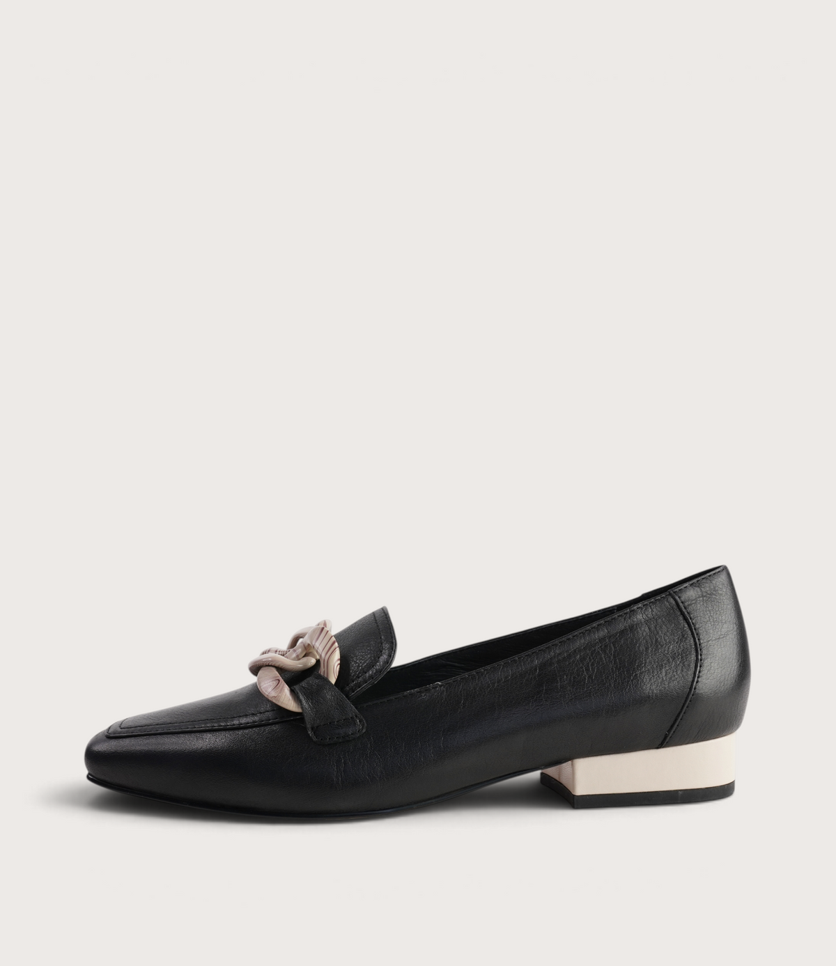 Roam Black/ Bone Leather Loafers - BRESLEY | Shouz