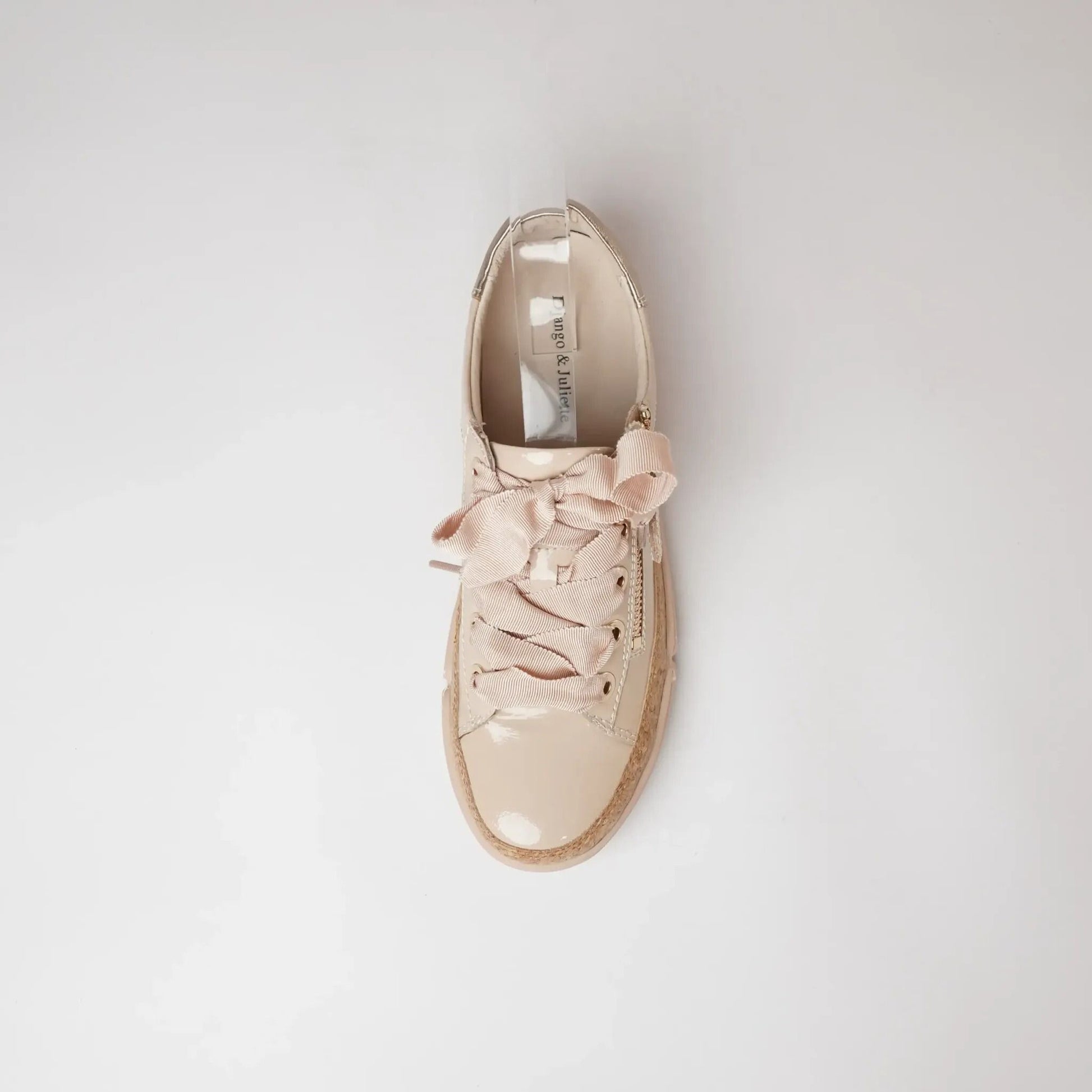 Torayne Latte Patent Leather Sneakers, DJANGO & JULIETTE - Shouz