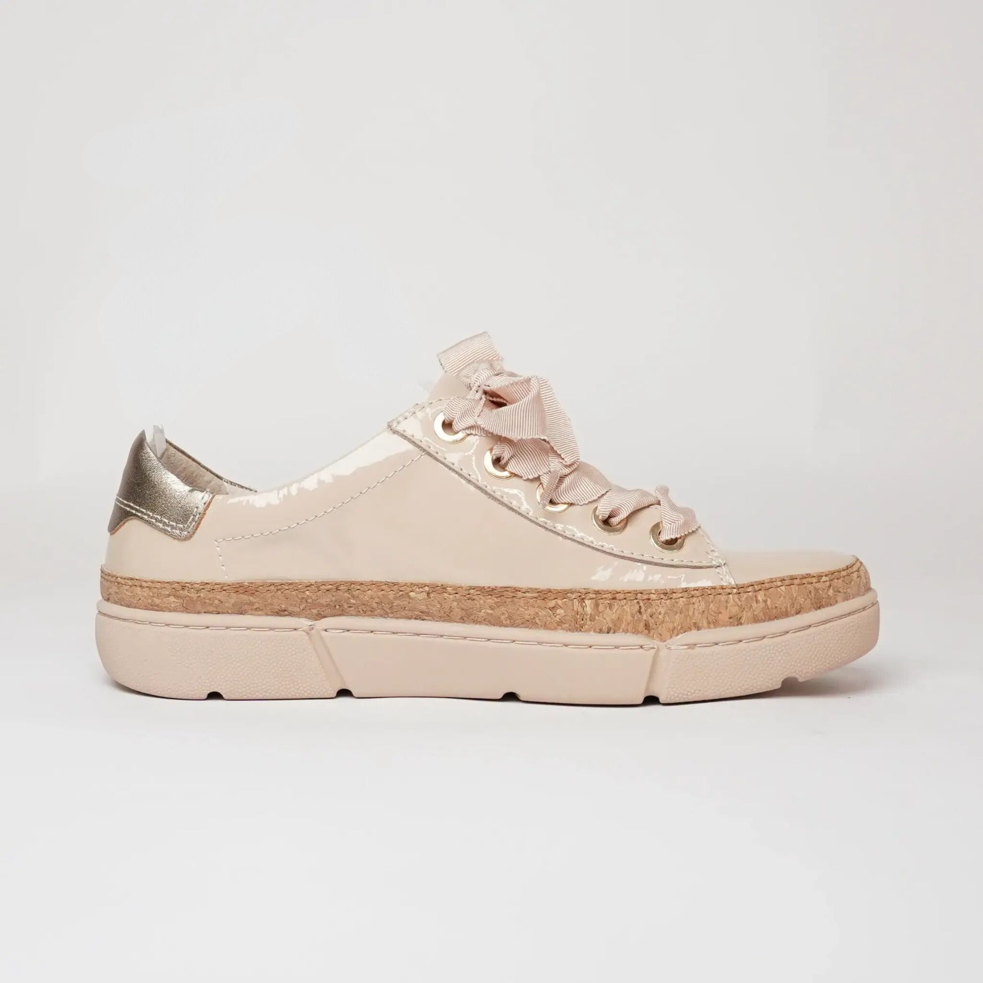 Torayne Latte Patent Leather Sneakers, DJANGO & JULIETTE - Shouz
