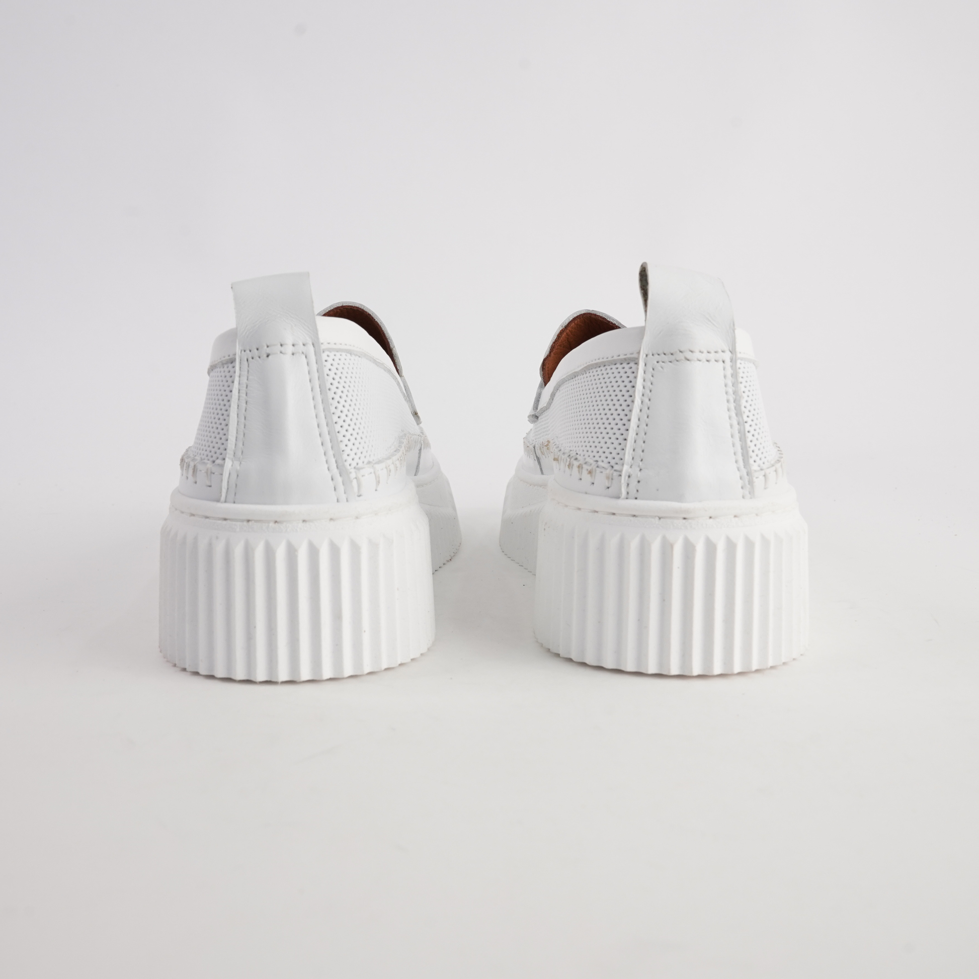 Bobby White Leather Loafers