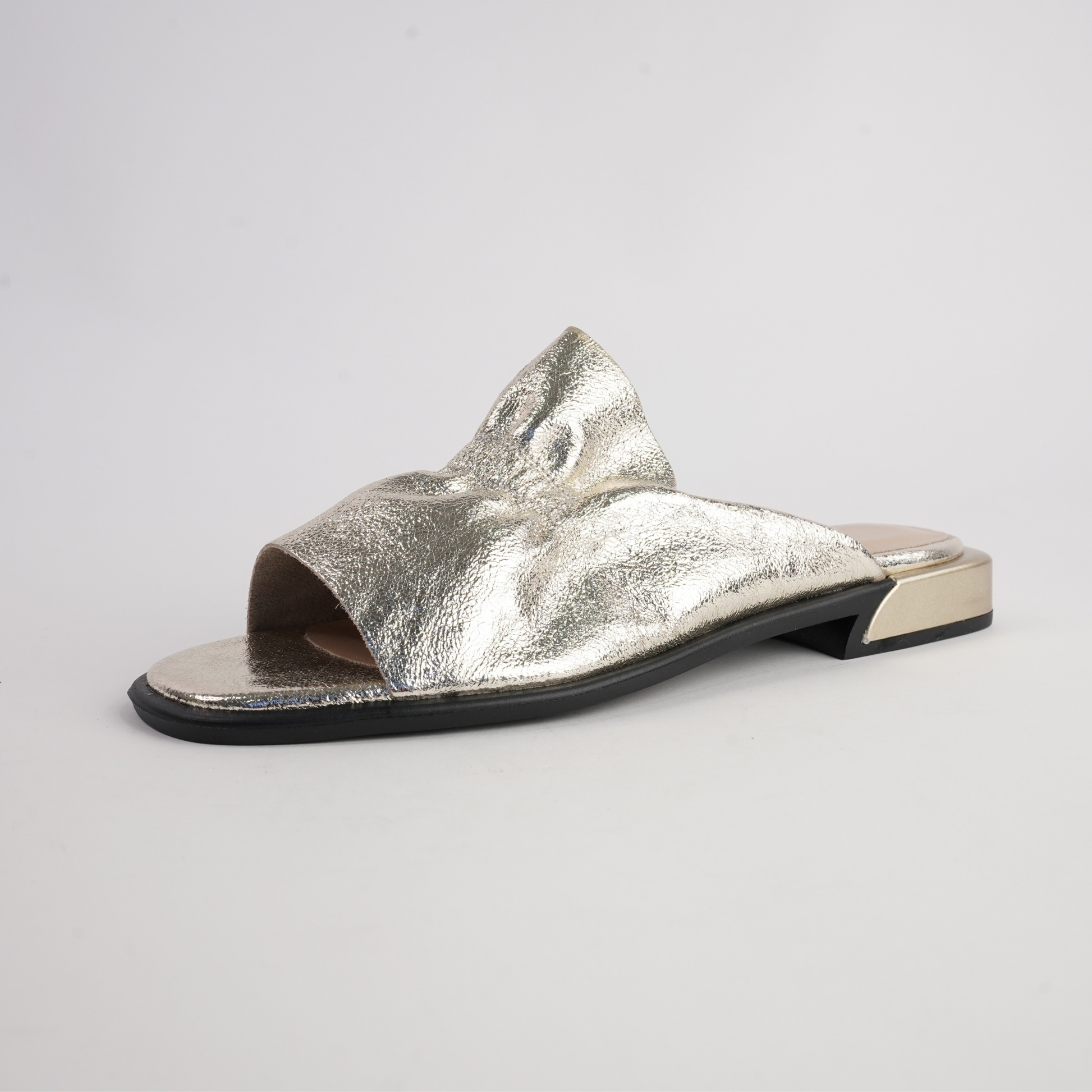 Luna Gold Leather Flats