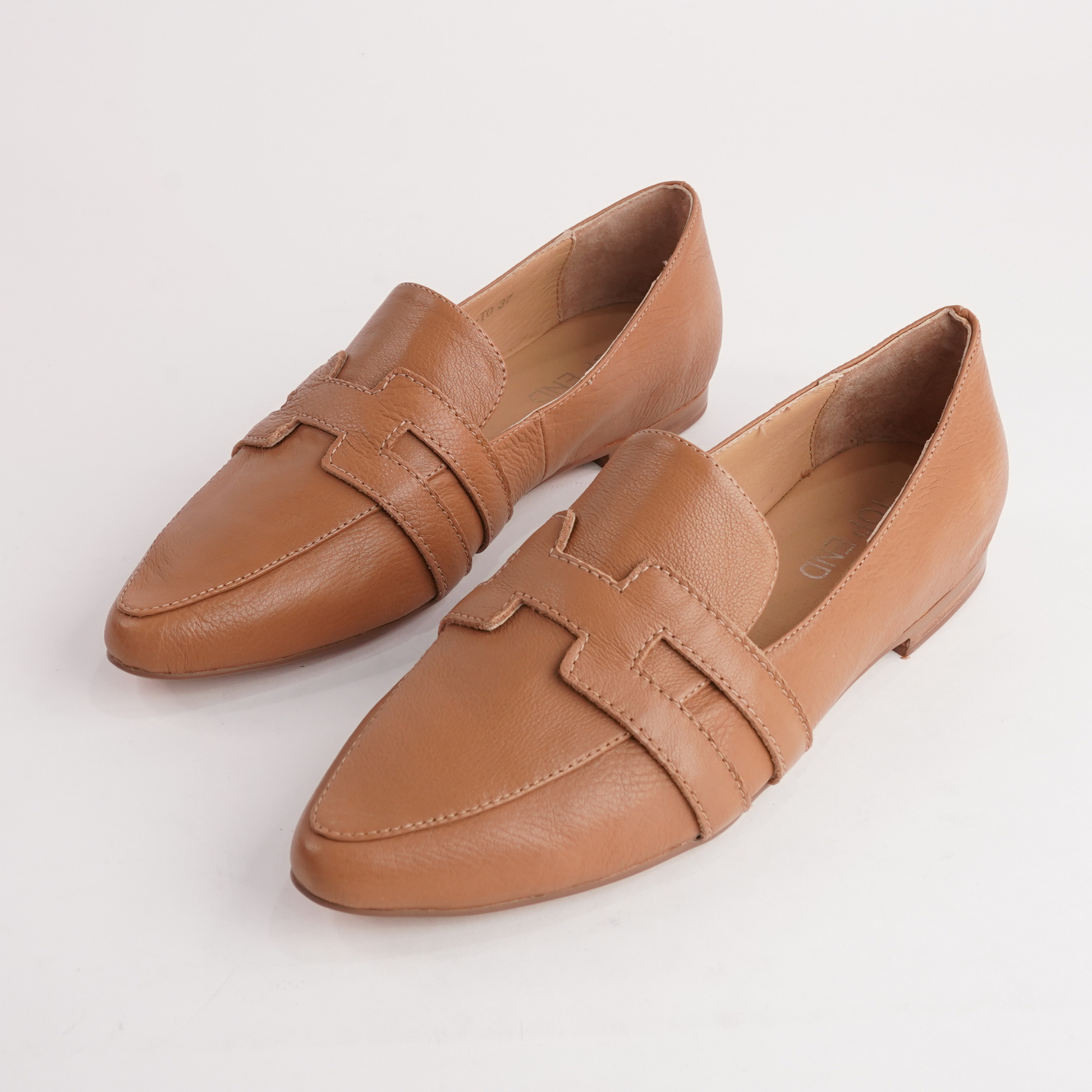 Salti Dark Tan Leather Loafers