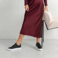 Abbey Black Leather Sneakers