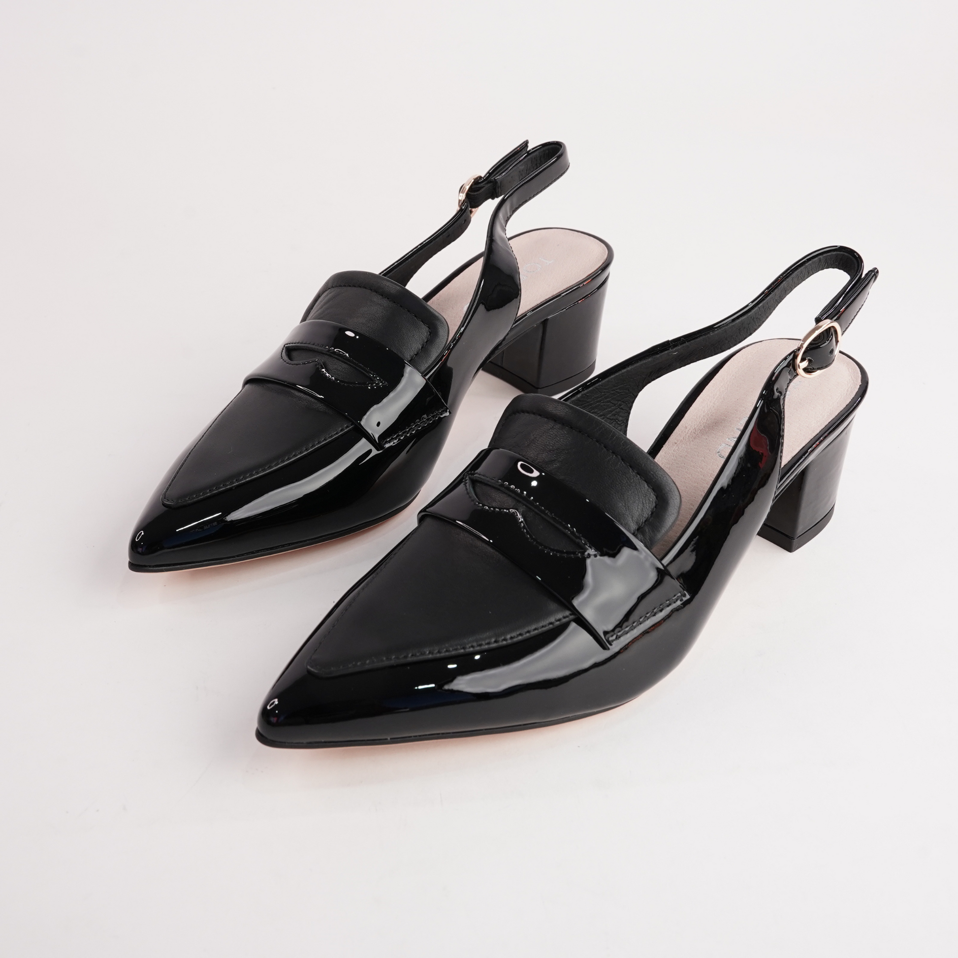 Aidayo Black Patent Leather Heels