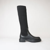 Falerce Black Knee High Boots