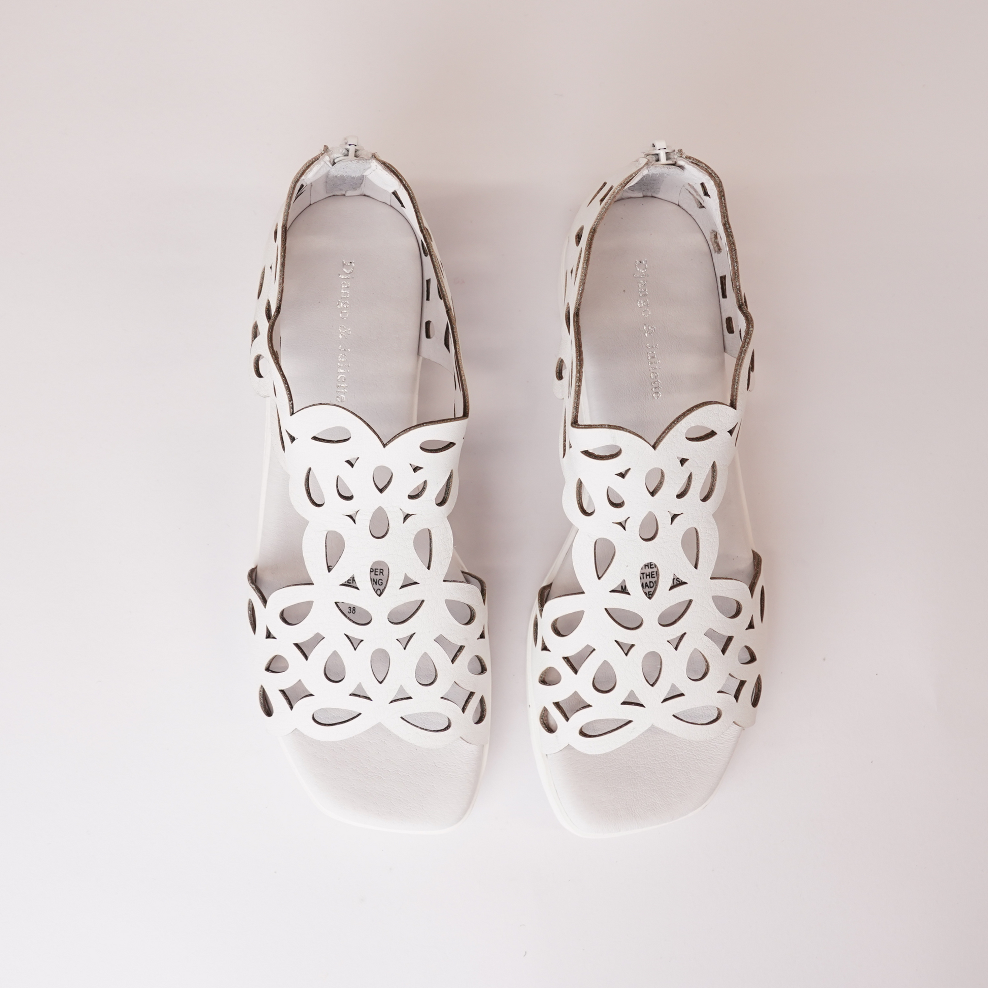 Jelodys White Leather Sandals