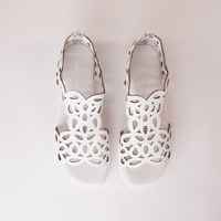 Jelodys White Leather Sandals