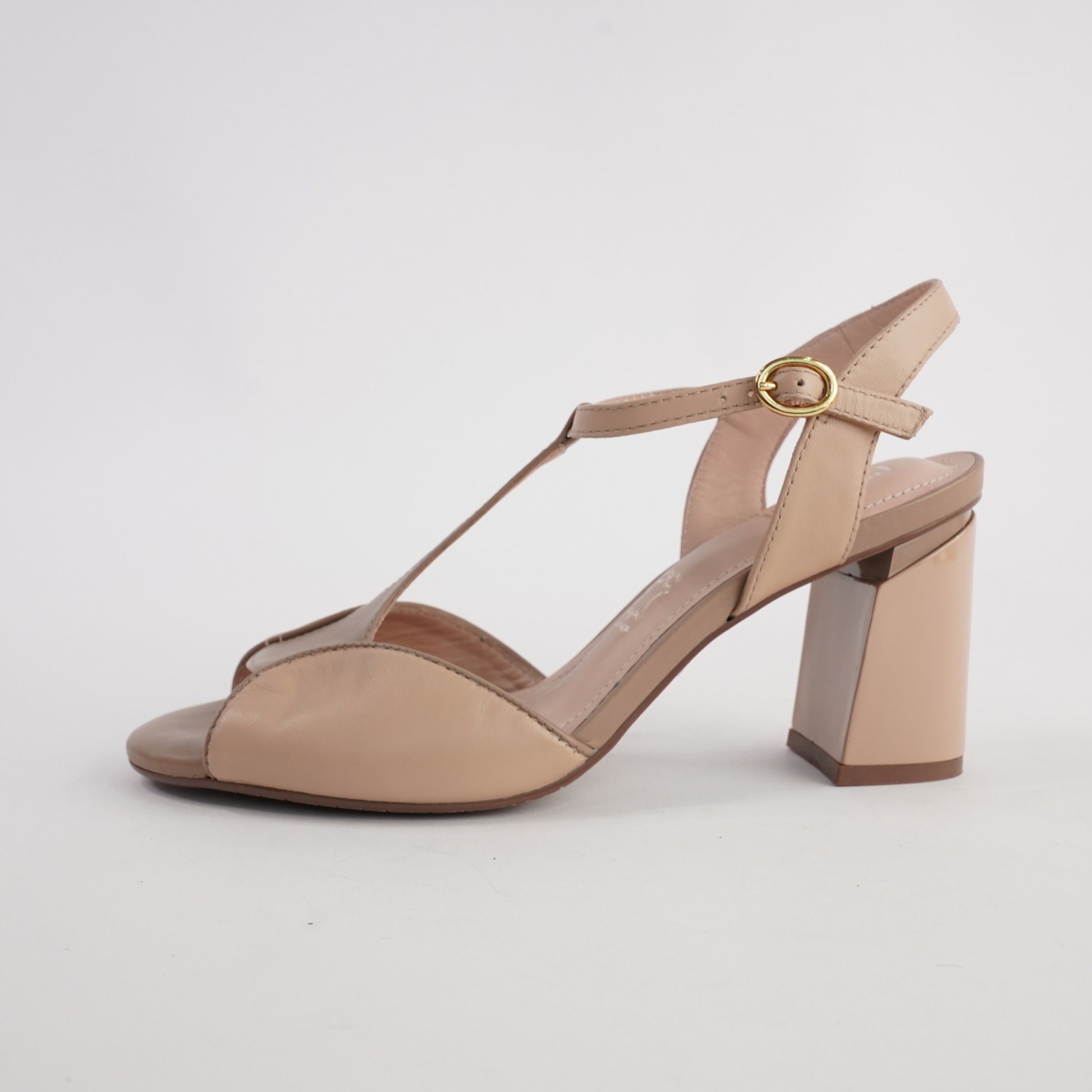 Brooke Natural/ Warm Taupe Leather Heels