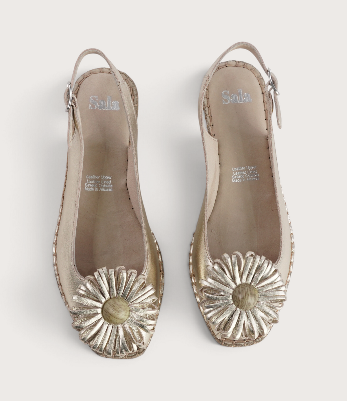 Erica Platino Leather Espadrille Wedges