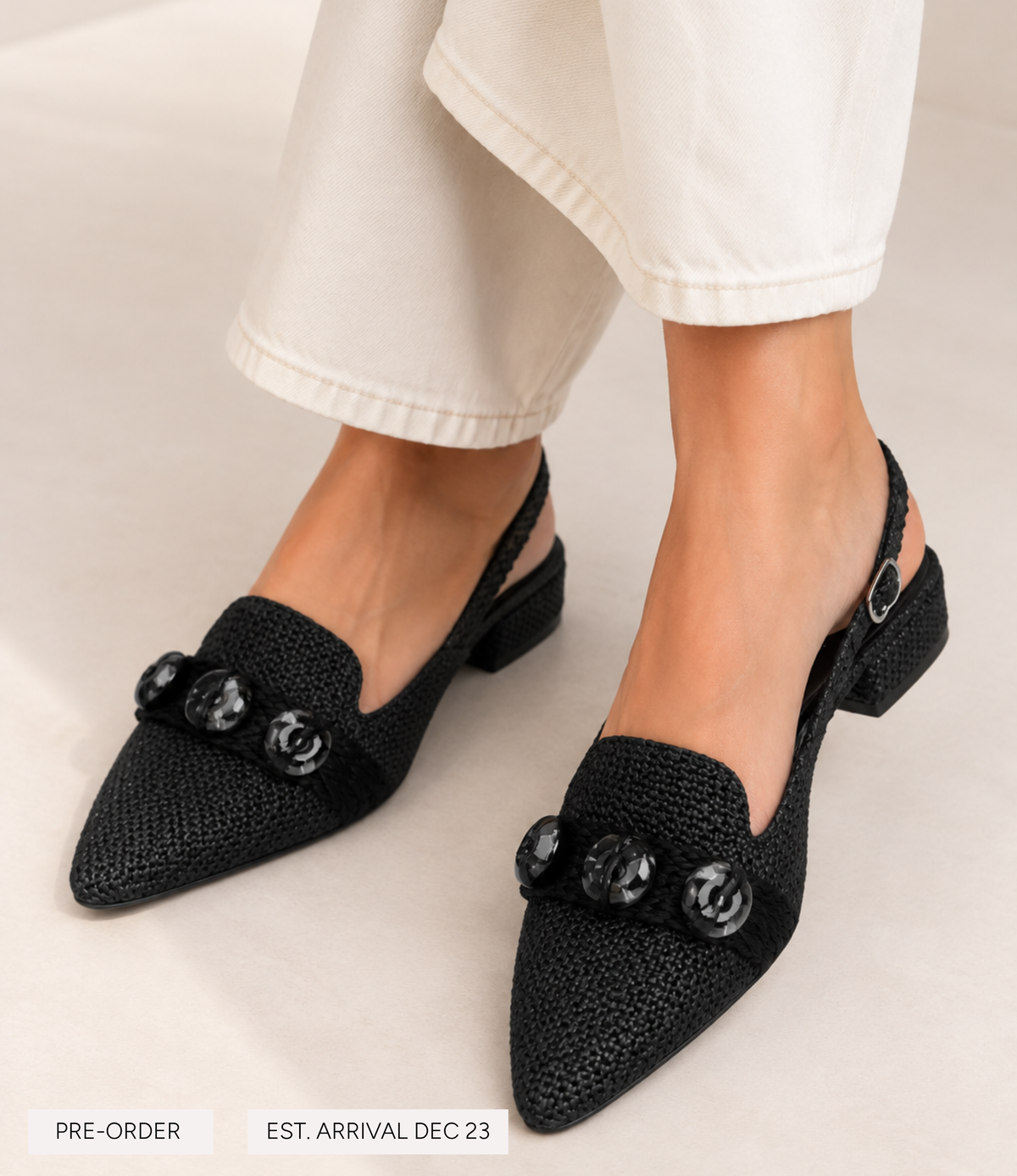 PRE-ORDER Eboney Black Flats